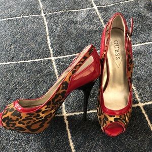 Guess Leopard Print High Heels